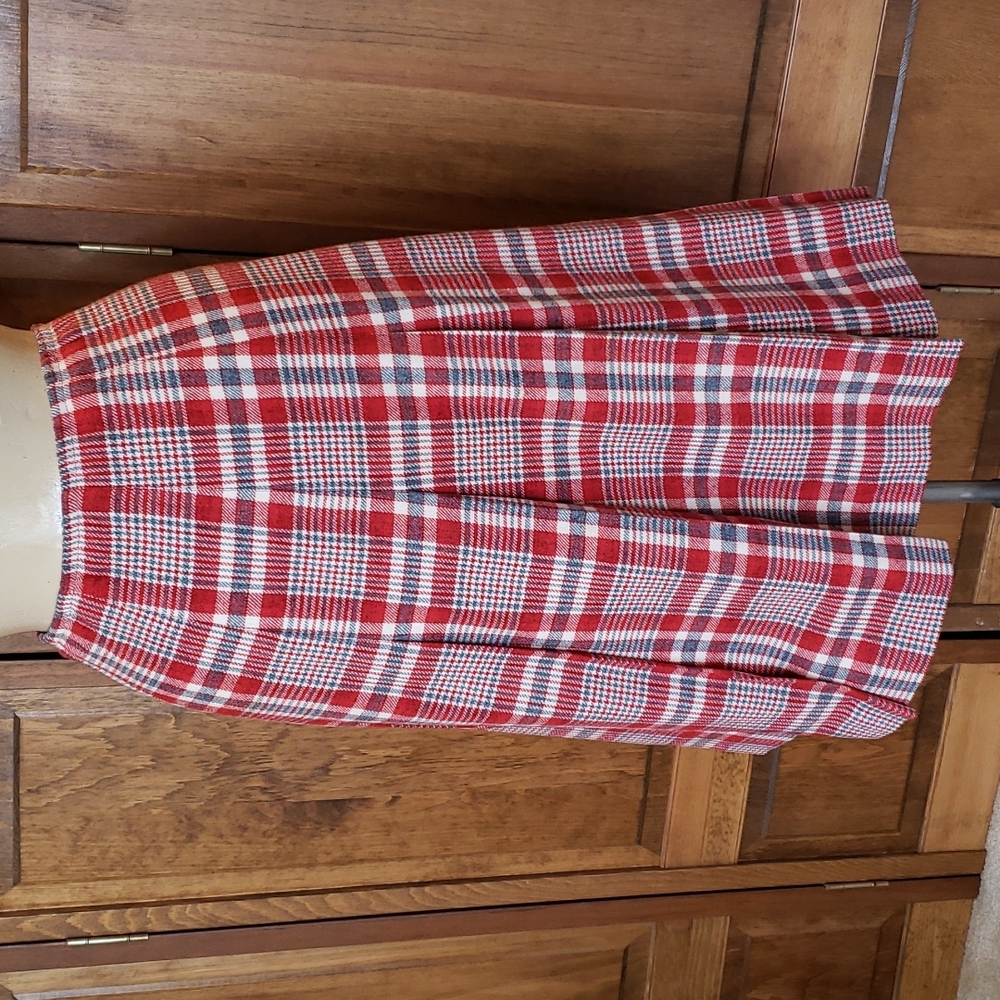 Vintage Pendleton Wool Pleated Plaid Skirt Sz 10